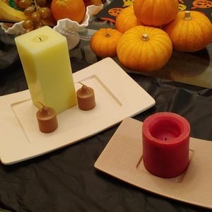 NEW Partylite Linen pillar holders